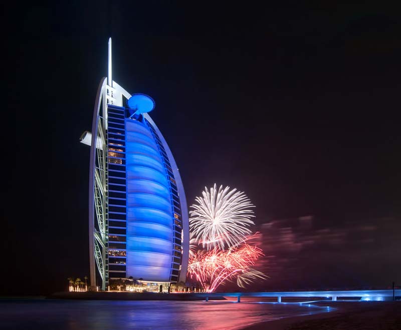 阿联酋迪拜,帆船酒店; 绝美的世界著名景点夜景——阿联酋迪拜帆船