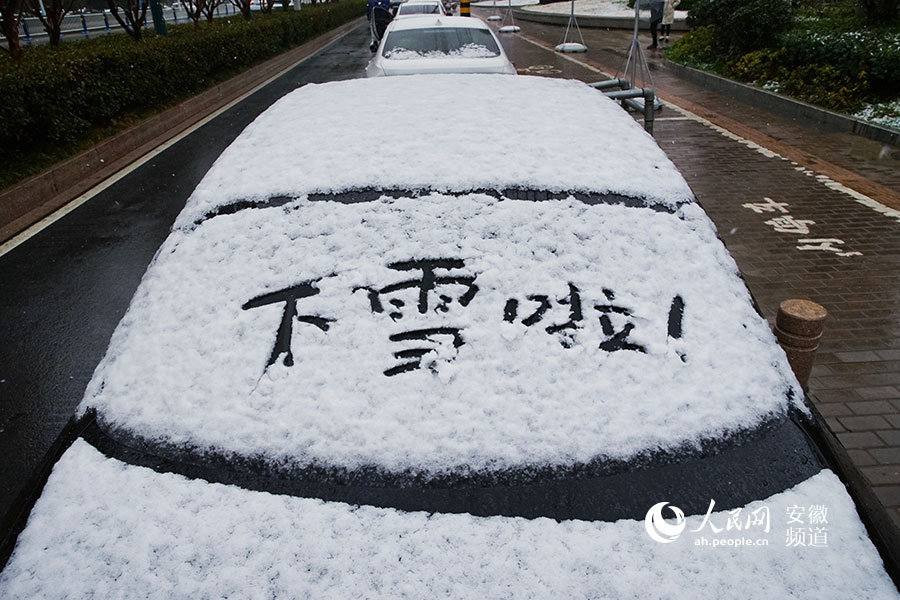 安徽阜陽迎來新年第一場雪