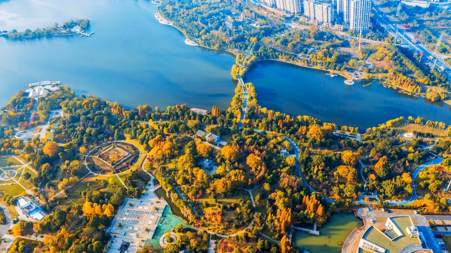 東湖公園美景。李明仙攝