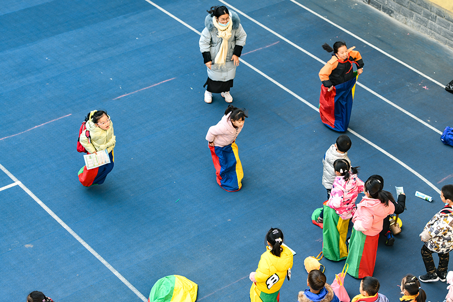 游戲節期間，“小稻秧”們盡情展示自我。合肥市稻香村小學供圖