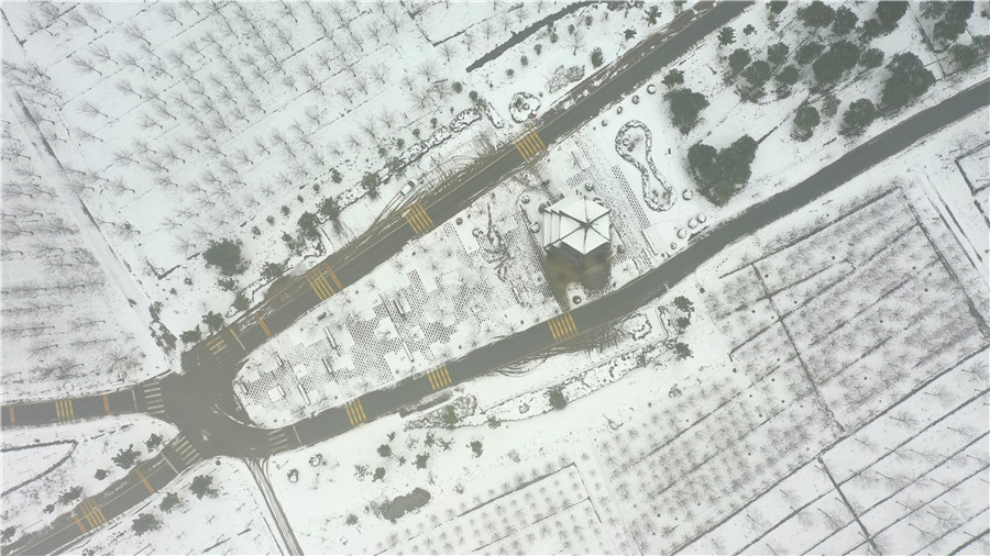 官亭林海景觀亭雪景。董湛攝