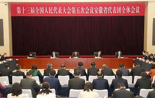 十三屆全國人大五次會議安徽代表團舉行全體會議