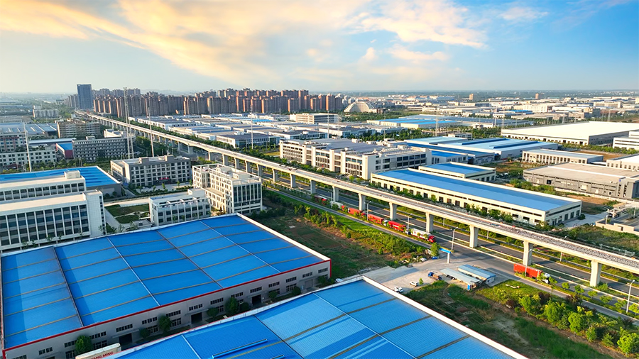 在中新蘇滁高新區，60%的外資項目、70%的投資額、80%的項目數來自滬蘇浙。滁州市委宣傳部供圖