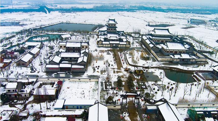 包公故里文化园雪景。罗祥勇摄