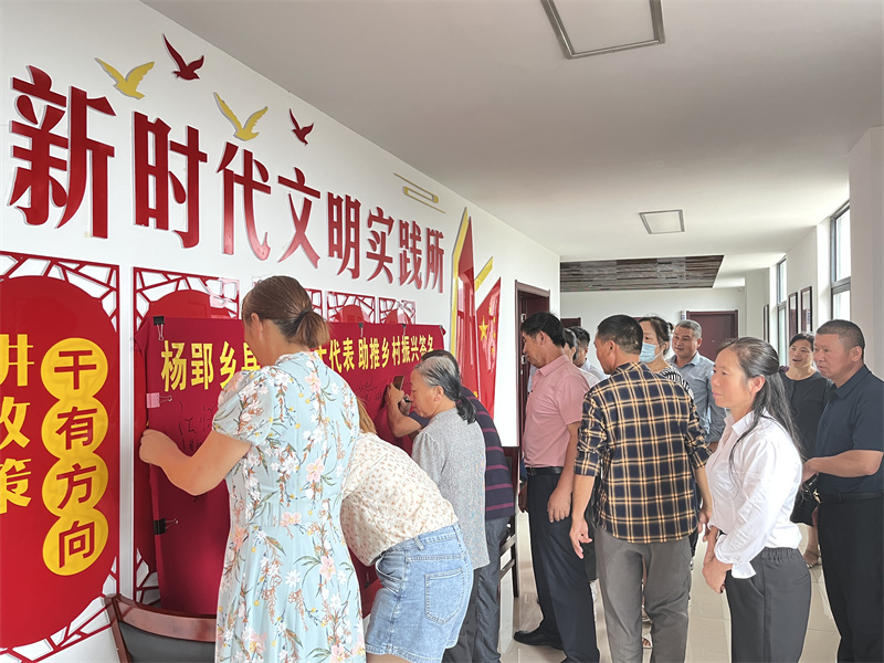 在来安县杨郢乡人大代表在乡村振兴集中履职活动启动仪式上签名。姚福静摄