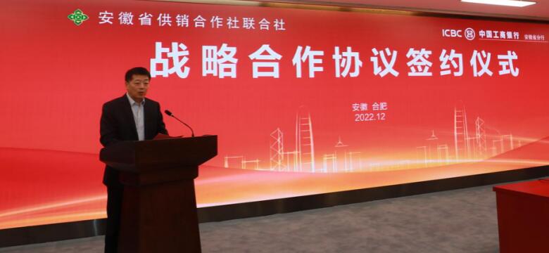 工行安徽省分行党委书记、行长梅霜致辞。工行安徽省分行供图