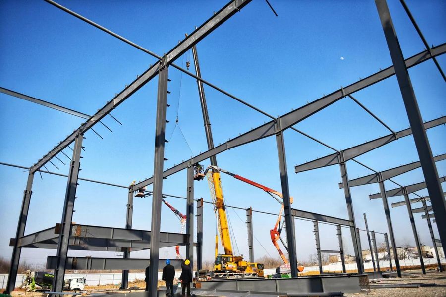 京東星谷產業園標准化廠房施工現場熱火朝天。秦龍供圖