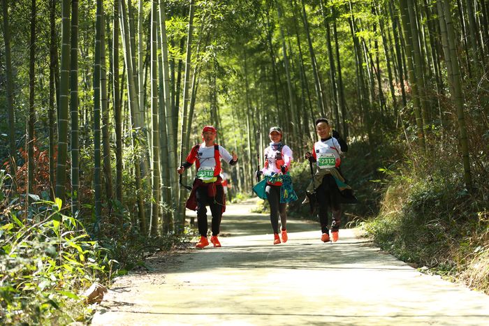 选手在竹林间享受奔跑的乐趣。广德市委宣传部供图