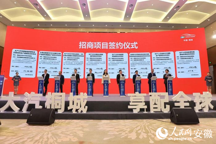 桐城新能源汽车零部件高峰论坛暨产需对接会现场。人民网 王晓飞摄