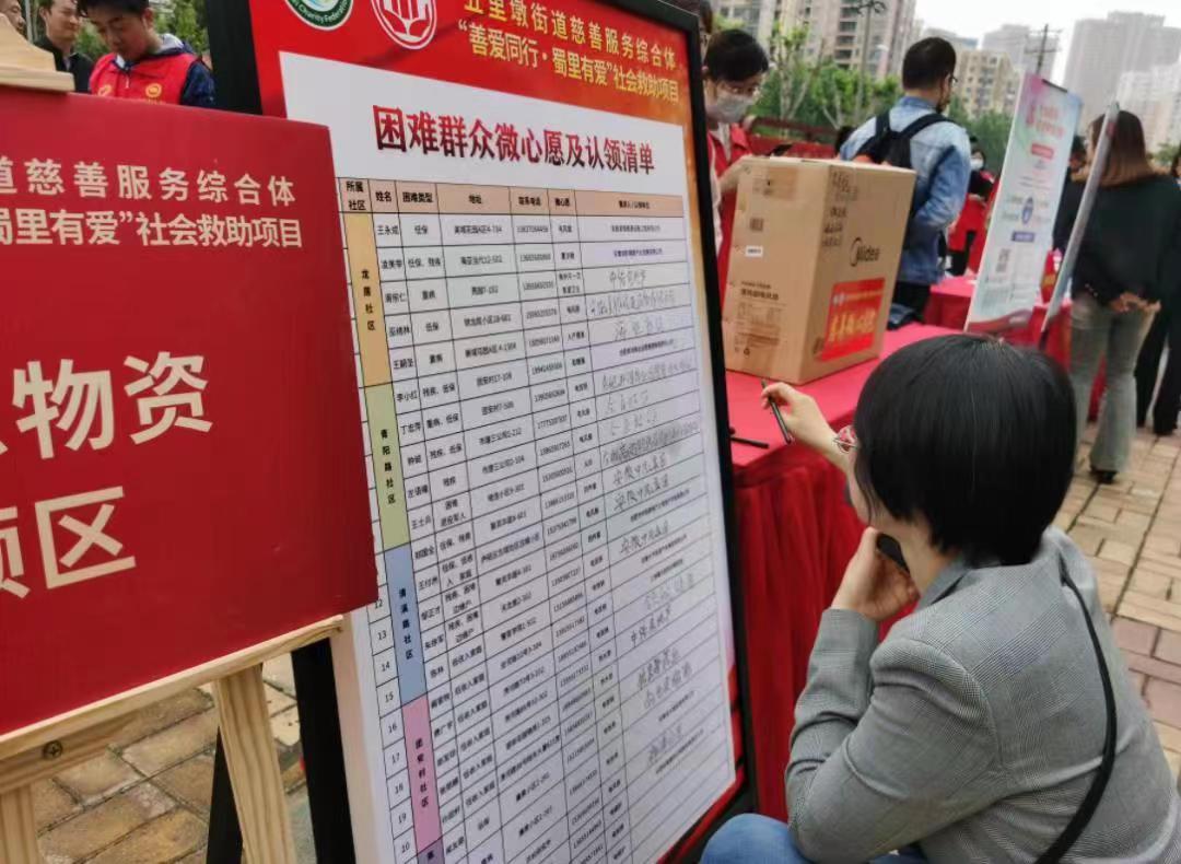 企业认领困难群众微心愿。