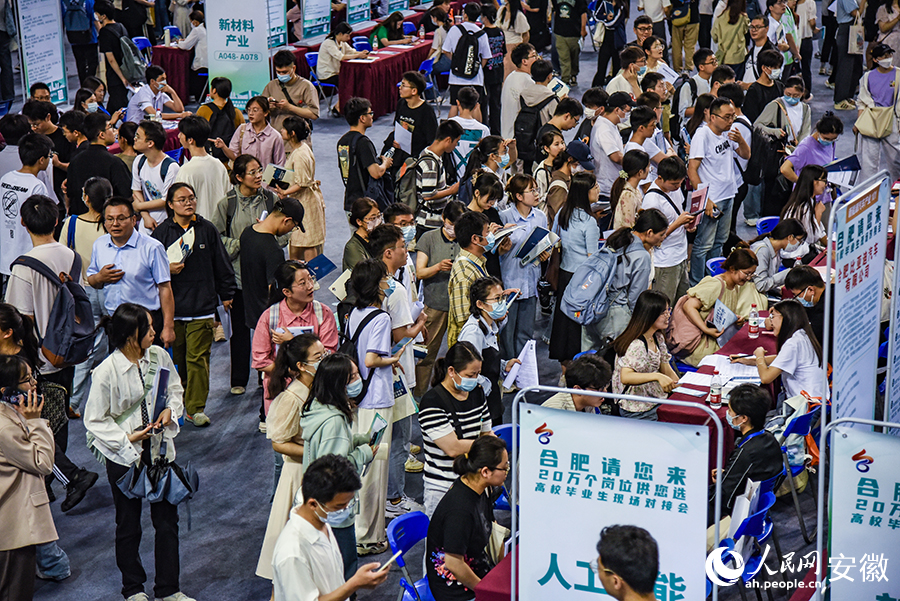 “合肥请您来”高校毕业生现场对接会现场。人民网 李希蒙摄