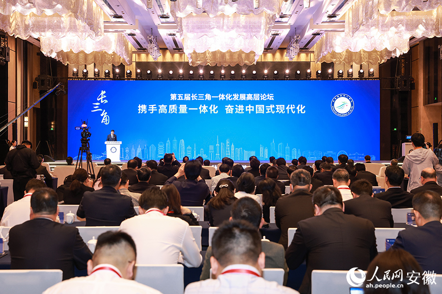 第五届长三角一体化发展高层论坛在合肥举办。人民网记者 张俊摄