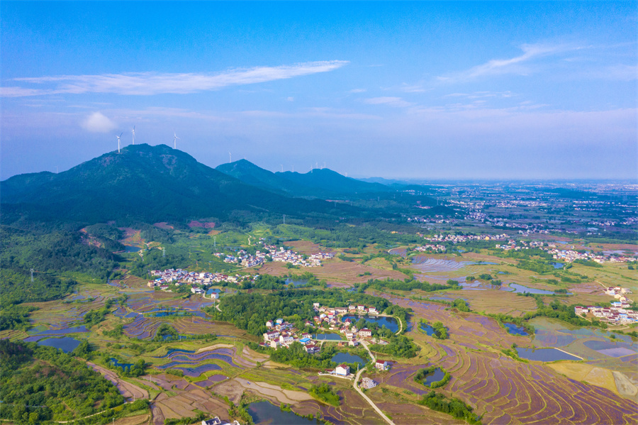 航拍安慶市太湖縣田野。孫兵攝