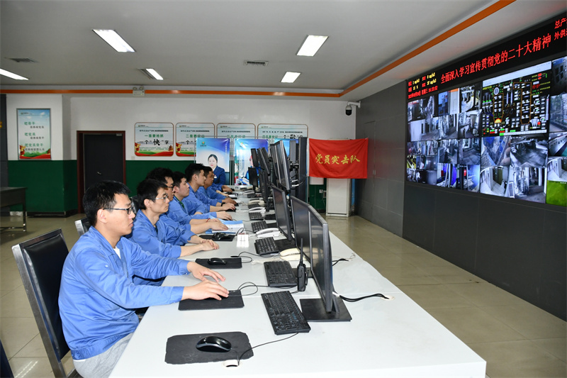 生产一线党员骨干正密切关注设备运行状态。合肥热电供图