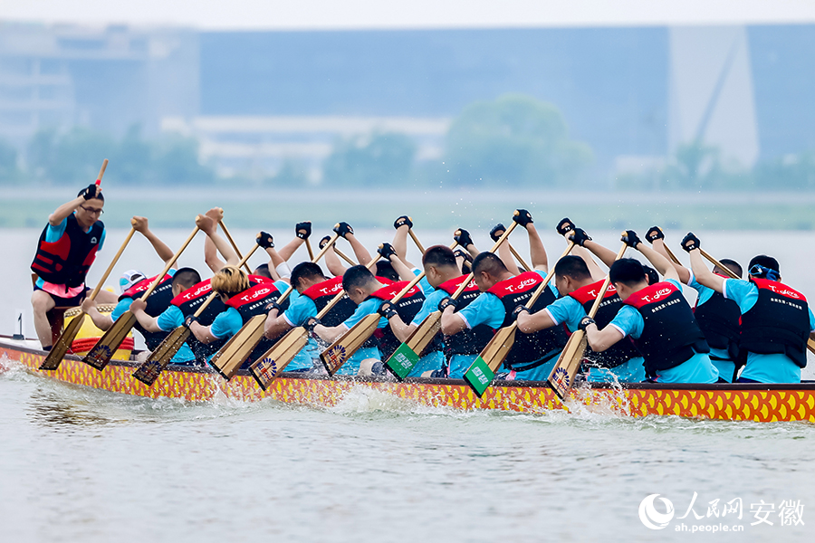挥桨逐浪。人民网记者 王锐摄