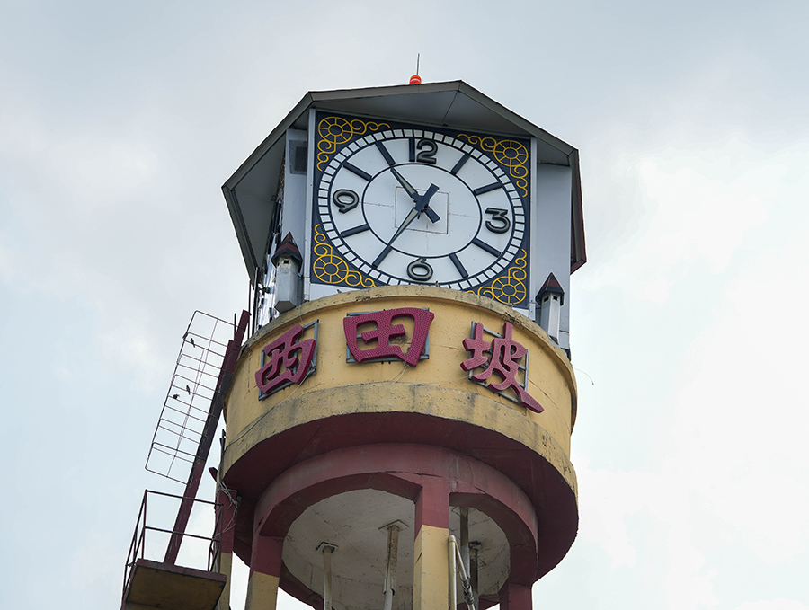 西田坡村中心水塔。孟一凡攝