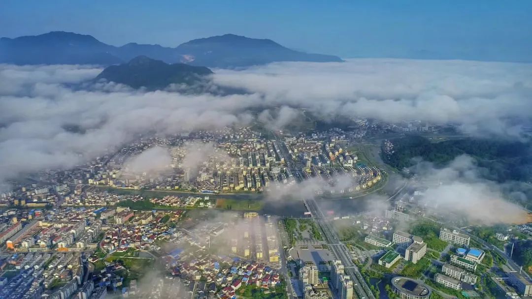 旌德城区鸟瞰图。旌德县委宣传部供图