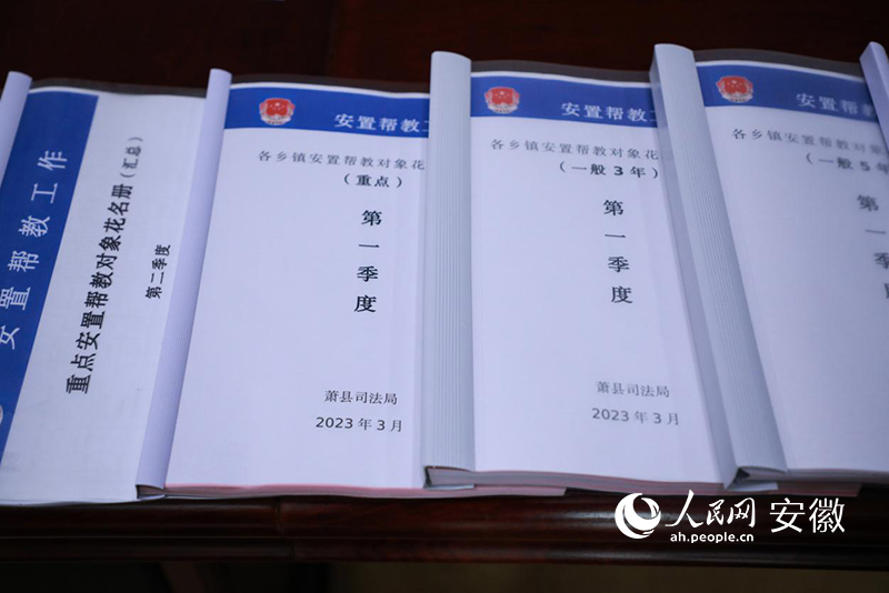 萧县司法局将安置帮教整理成册。人民网记者 陶涛摄