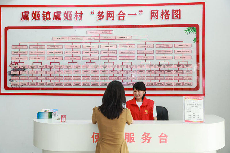 宿州灵璧，虞姬村建立了“多网合一网格”。人民网记者 张俊摄