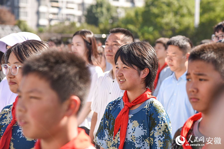 合肥市五十中学天鹅湖教育集团天鹅湖校区秋季开学典礼。人民网记者 李希蒙摄