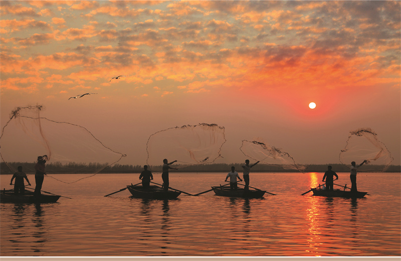 蚌埠市五河縣漁民豐收景象。李向前攝