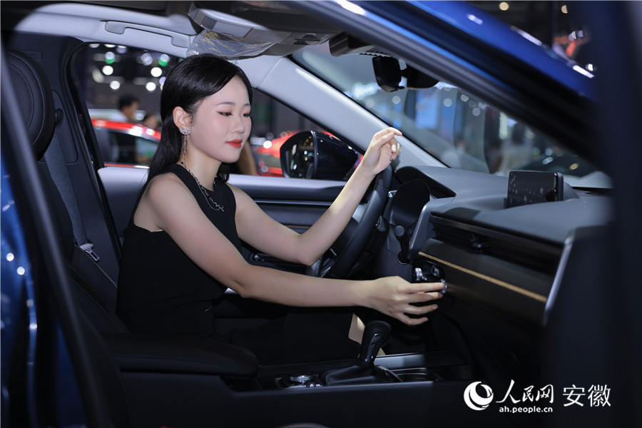 市民体验新能源汽车。人民网记者 王晓飞摄