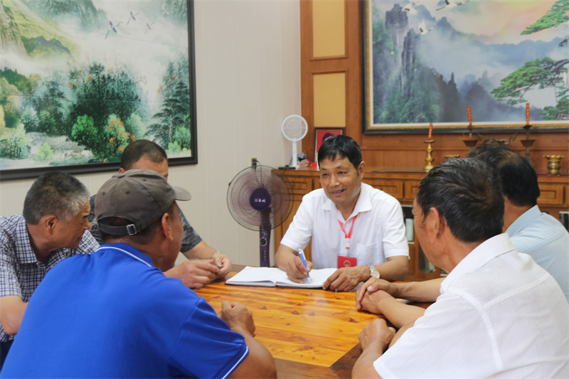 滁州市人大代表、天长市稼农农场负责人陈宏平一线收集意见建议，为群众办实事、解难事。刘世军摄