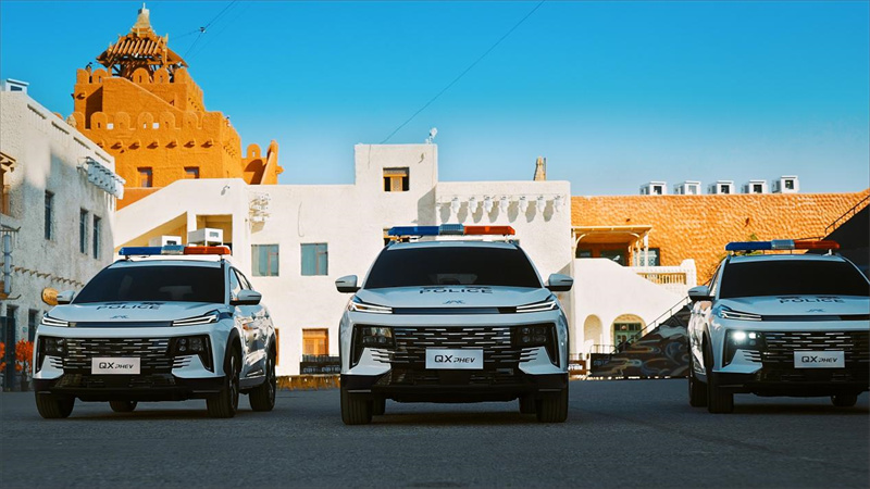 江淮QX PHEV混動警務用車批量交付。江淮汽車供圖