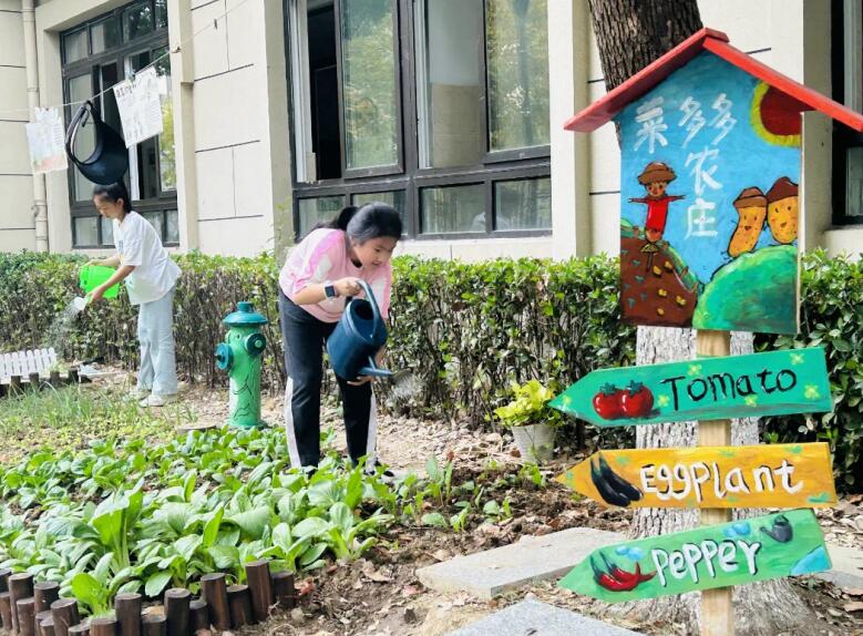 紅星路小學國際部校區組織課間農庄體驗游戲。