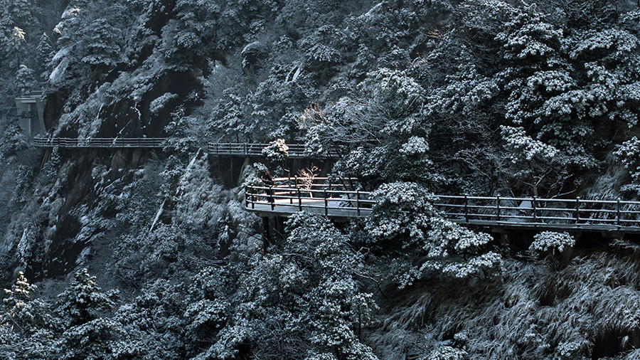 九华山瑞雪迎新春。李晓白供图