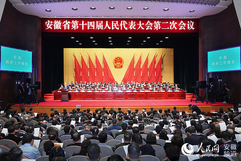 安徽省第十四届人民代表大会第二次会议开幕。人民网记者 苗子健摄