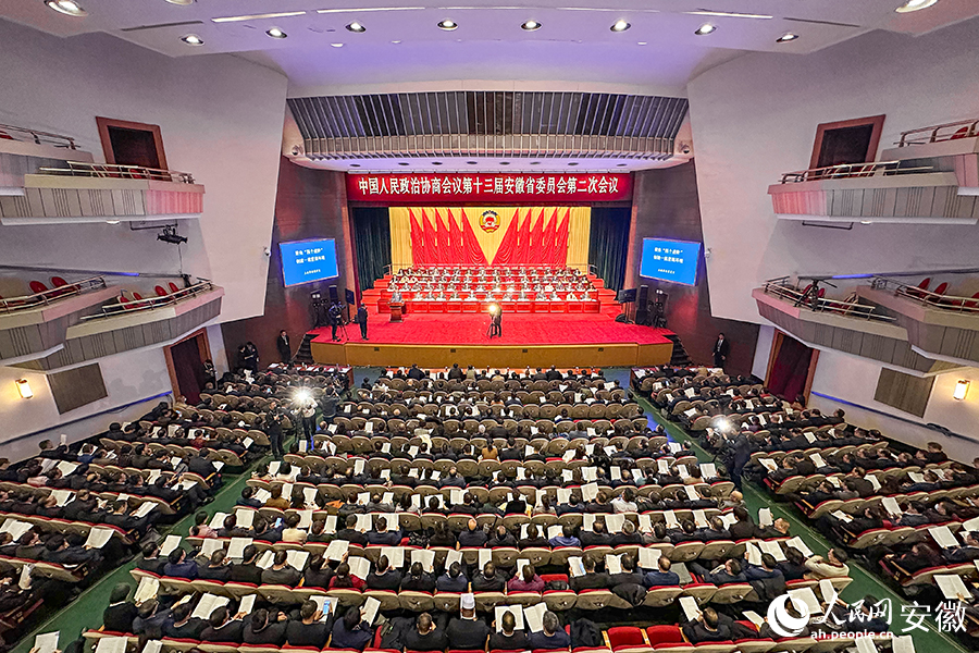 安徽省政协十三届二次会议举行第二次全体会议。人民网记者 李希蒙摄