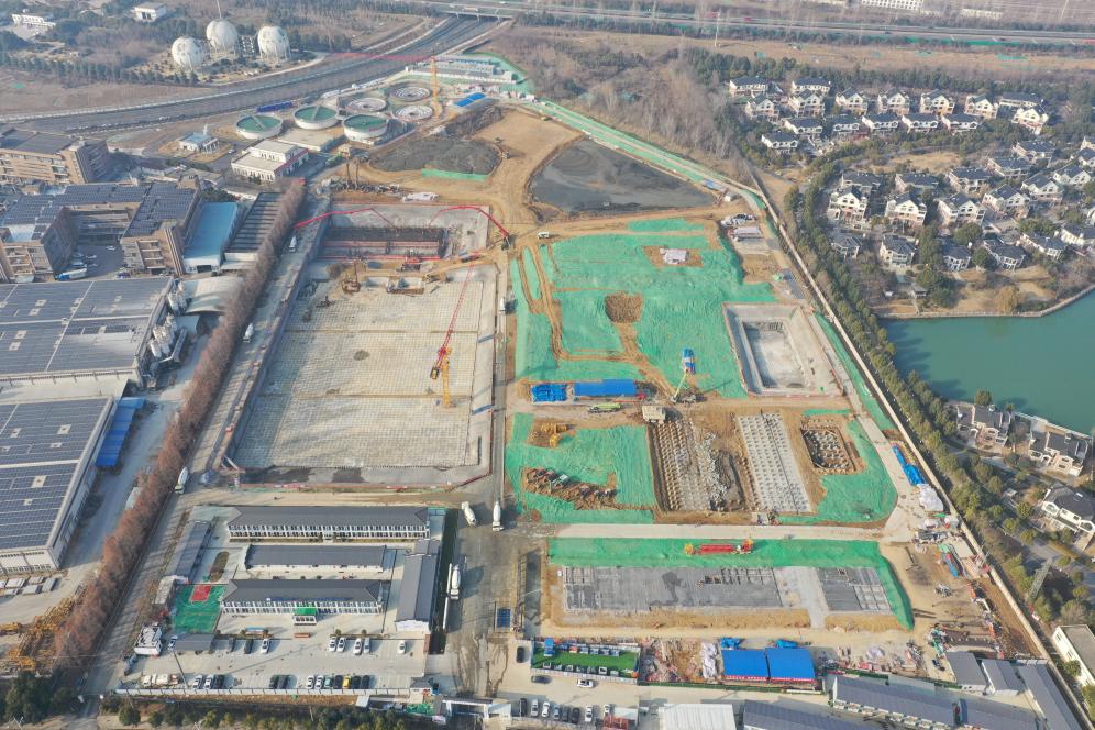 五水厂三期工程建设中。合肥供水集团供图