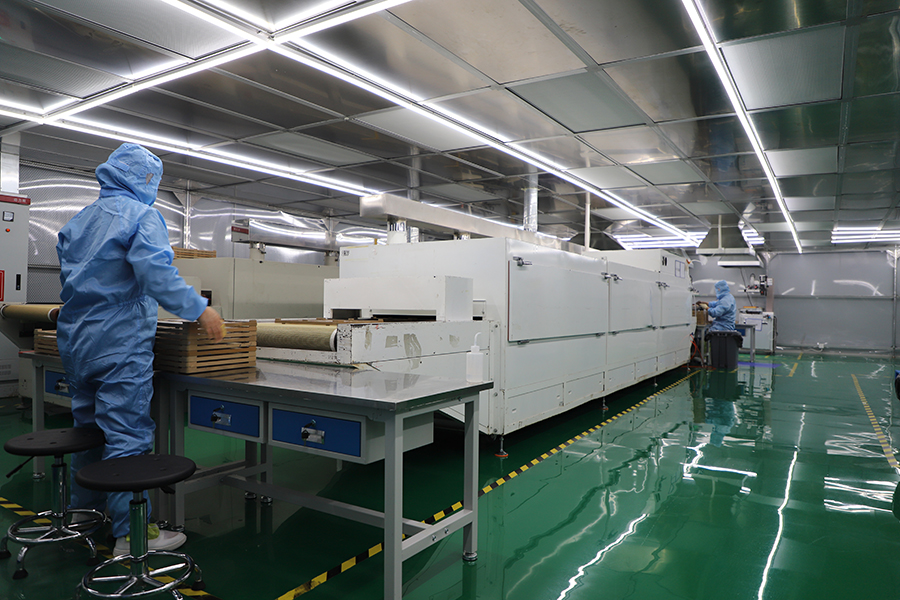 广德盛宥电子材料有限公司触控面板生产车间。广德市委宣传部供图