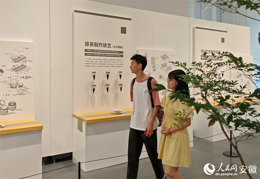 市民参观了解茶叶制作传统技艺。人民网记者 王锐摄