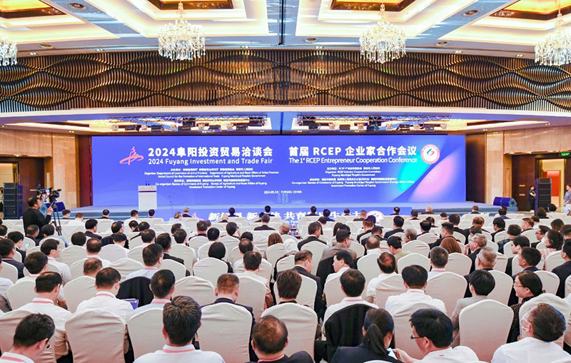 在阜阳召开的首届RCEP企业家合作会议上，81个产业投资类项目签约，总投资695亿元。郭海洋摄