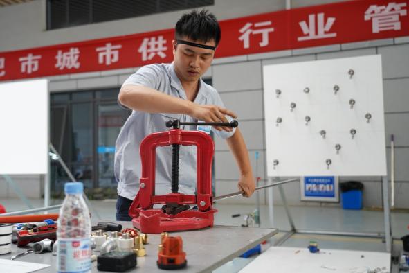 管工竞赛实操现场。合肥供水集团供图