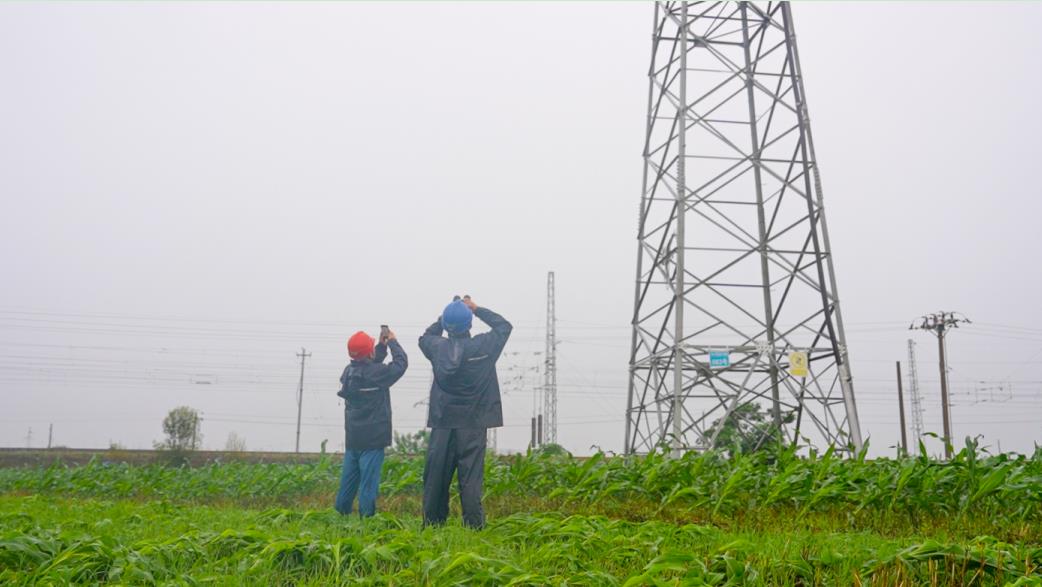 國網濉溪縣供電公司運維人員在濉溪縣35千伏507線路巡視。儲運濤攝