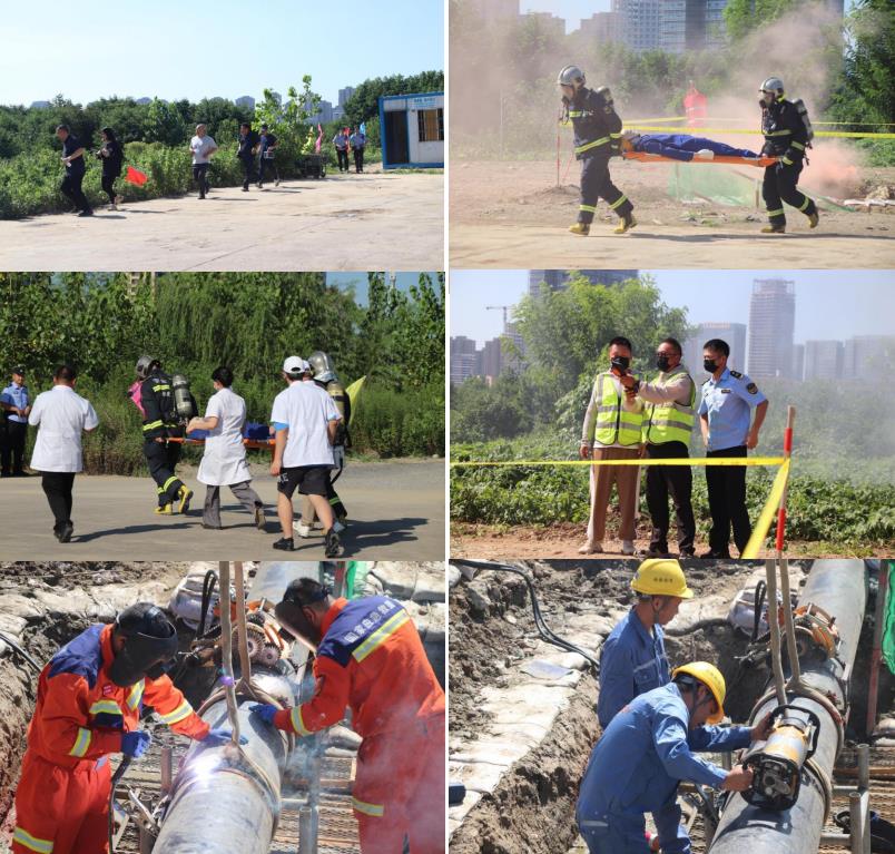 公安、消防、医疗、环境监测等单位联动处置，组织人员疏散、抢救伤员、现场监测、管道抢修等。合燃华润燃气供图