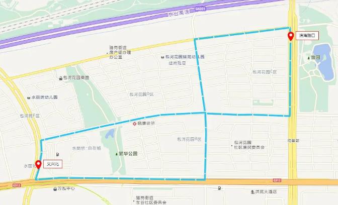 匡河花园社区1001路。