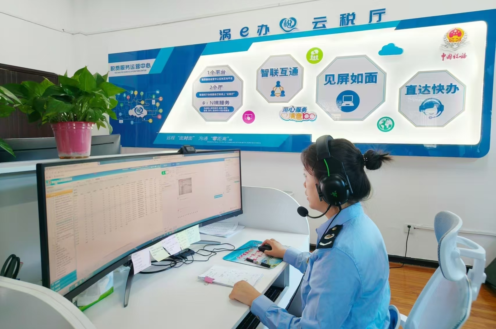 涡阳县税务服务运营中心。涡阳县税务局供图