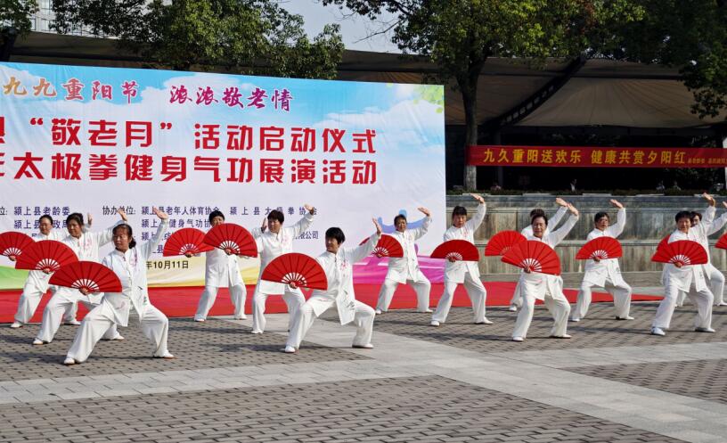 太极功夫扇表演。