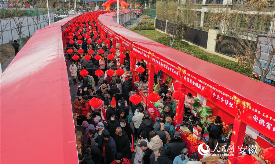 南陵年货集市，吸引众多居民前来选购年货。人民网记者 张俊摄