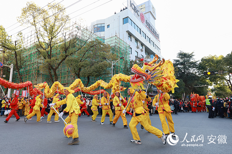 龙舞闹新春。人民网记者 张俊摄