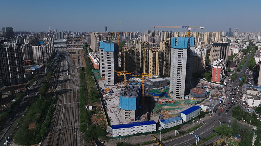 合肥市南新庄城中村改造复建点项目施工现场。安徽建工建设投资集团供图 