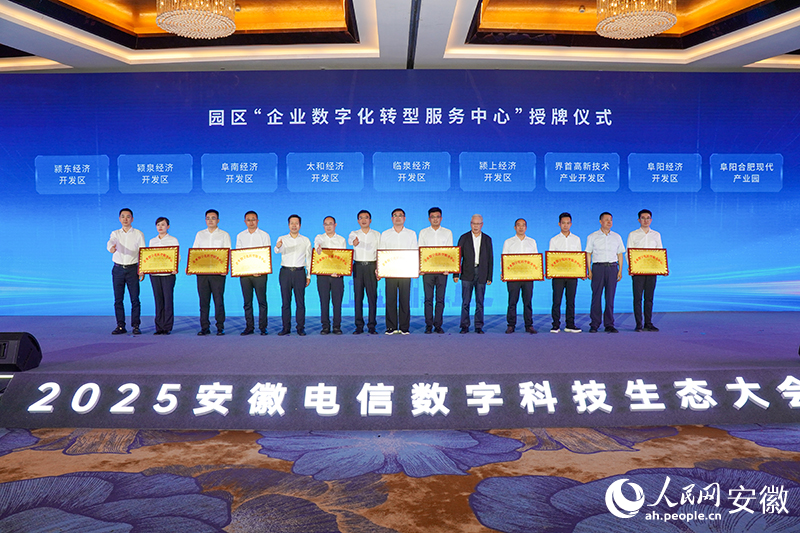 “企业数字化转型服务中心”授牌仪式。人民网记者 陈若天摄