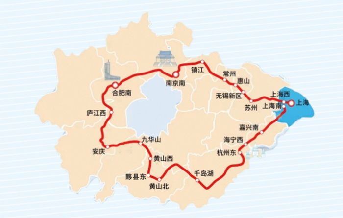長三角超級環線路線圖。上海鐵路部門供圖