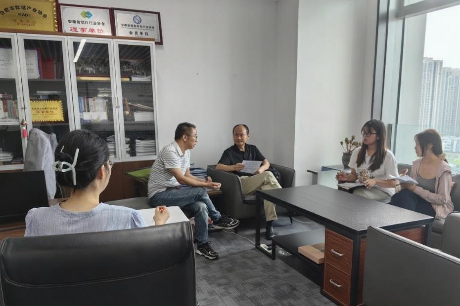 同學們與新安數智（安徽）科創服務有限公司負責人進行實際案例訪談。