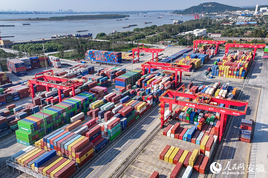 繁忙的芜湖港。人民网记者 李希蒙摄