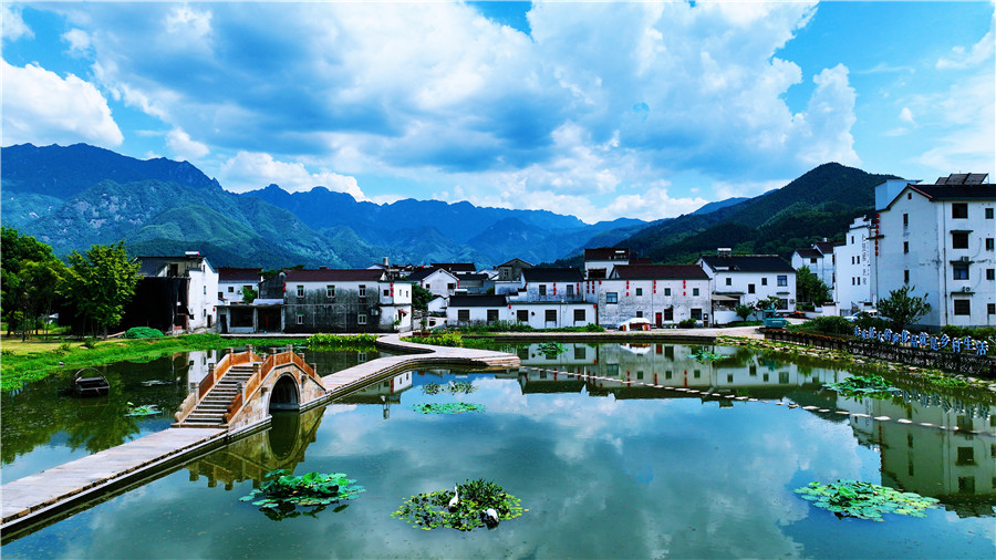 九华山风景区九华乡老田村风景。
